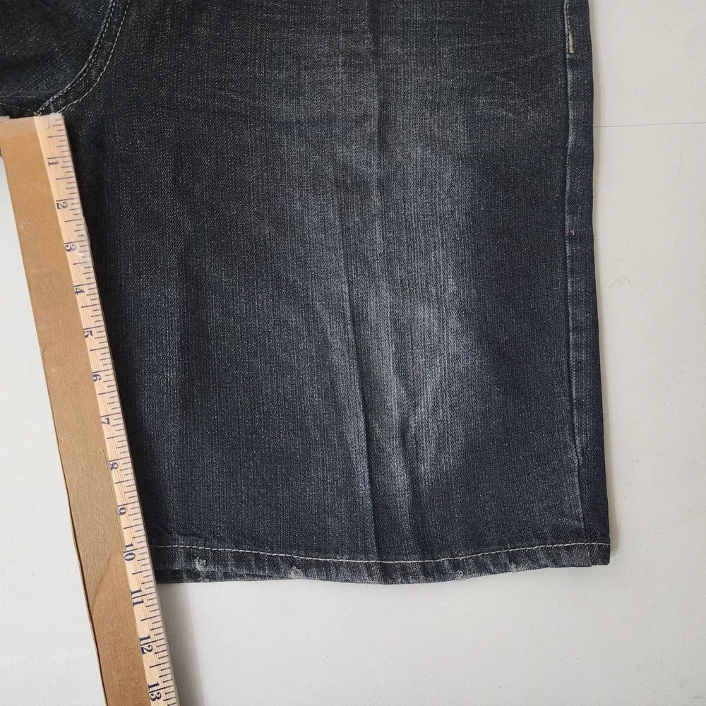 Phat Farm Shorts Mens 38X11 Blue Denim Jorts Y2K Urban Skate Loose Baggy Hip Hop